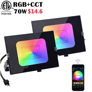 Đèn Pha Thông Minh RGB + CCT 2700K-6500K Ứng Dụng Tuya, Điều Khiển Giọng Nói Có Thể Điều Chỉnh Độ Sáng Đèn Pha Thay Đổi Thông Minh, Từ 40W 50W