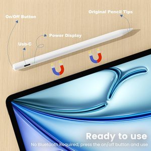 ปากกาสไตลัสแบบ Capacitive สำหรับ iPad รุ่นที่ 9/10 Pro ชาร์จเร็ว 2 เท่า ใช้งานได้ 12 ชั่วโมง รองรับโลโก้สั่งทำพิเศษ พร้อมแม่เหล็กดูดติด - Product Image 4