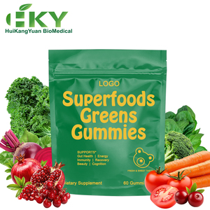 סוכריות גומי סופר-גרין ללא סוכר למבוגרים, תוסף תזונה לבריאות מערכת העיכול, אדפטוגנים, OEM/ODM - Product Image 1