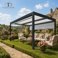 Pergola extérieure élégante en alliage d'aluminium imperméable avec structure thermolaquée et design coupe-vent pour extérieur, jardin et balcon