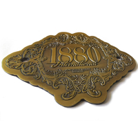 Plaque de nom de pièce/maison en laiton et cuivre antique, gravée sur mesure avec logo, étiquette métallique pour porte de bureau et mobilier