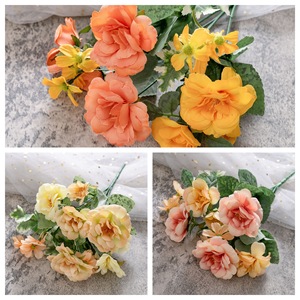 Bouquet de fleurs artificielles CallaFloral Orange Rouge Champagne, décorations de mariage faites à la main - Product Image 3