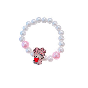 Pulsera Infantil Creativa Hecha a Mano con Cuentas <span class=keywords><strong>de</strong></span> Resina Acrílica y Lucite, Cuentas <span class=keywords><strong>de</strong></span> Colores, Colgante <span class=keywords><strong>de</strong></span> Dibujos Animados, Joyería Linda para Bebés, para Aniversario - Product Image 5