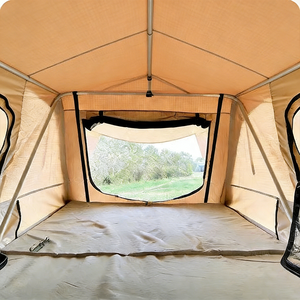 Tente de <span class=keywords><strong>camping</strong></span> familiale imperméable quatre saisons à double couche en polyester pour les voyages en plein air, tente pliable pour le toit de voiture, poteaux en aluminium - Product Image 2