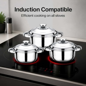 6pcs Lightweight Home Kitchen Product Anti-rust Stainless Steel <b>Cookware</b> Full Pots <b>Set</b> for Global Bulk Importer Daily Use - Product Image 3