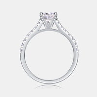 VVS1 D-Color prix de gros 1CT 2CT 3CT bague de mariage de luxe incrustation avec bague de coupe ronde en diamant Moissanite