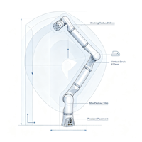 Bras robotisé Hirobot à longue portée personnalisé, commande PLC, charge utile élevée, manipulateur de soudage avec moteur et boîte de vitesses