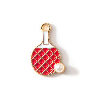 Nouveau alliage de bricolage galvanoplastie goutte à goutte accessoires Mini perle Ping Pong raquette dessin animé bijoux pendentif Bracelet pendentif - Product Image 2