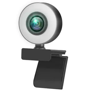 Webcam, 1080p 2k 4k full hd, com anel, luz de preenchimento, computador portátil, câmera de transmissão ao vivo, microfone, web cam