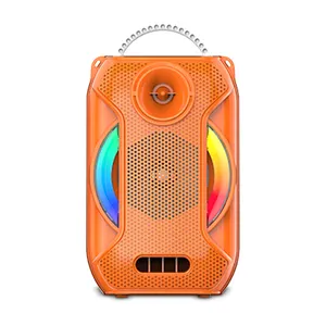 SING-E JQS405 Macaron Color 4 Inch Low Frequency RGB Lights Wireless Microphone Support For Eliminating Original Sound Speaker