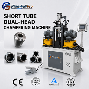 Máquina Automática de Doble Cabezal para Biselado y Desbarbado Simultáneo de Extremos de Tuberías de Acero en la Fabricación de Muebles - Product Image 1