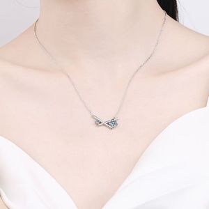Bijoux fantaisie Moissanite X Lettre Pendentif 925 Sterling Silver Diamond Collier Ins - Product Image 2