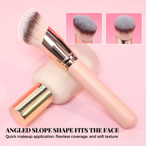 Ensemble de 3 pinceaux de maquillage professionnels en bois synthétique, en gros, en vrac, marque privée, rose, luxe, végan, personnalisé, pour fond de teint et anticernes - Product Image 3