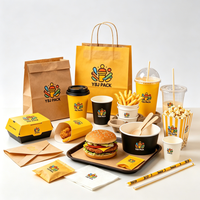 Scatole per Hamburger in Carta Kraft Personalizzate per Fast Food, Patatine Fritte e Pollo Fritto Stile McDonald's