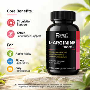 โรงงานผลิตอาหารเสริม L-Arginine ของ Shecome ที่ได้รับอนุญาต ผลิตภัณฑ์เสริมสร้างกล้ามเนื้อให้แข็งแรงขึ้นสำหรับผู้ใหญ่ 150 แคปซูล L-Arginine - Product Image 2