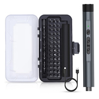 Mini tournevis à stylo 49 en 1, ensemble de tournevis de précision électrique avec 47 embouts magnétiques, lumières LED, kit d'outils de réparation rechargeable