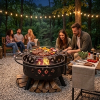 Brasero d'extérieur de haute qualité avec plancha et barbecue pour fêtes de jardin