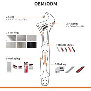 10" Black Phosphate Finish Adjustable Construction <strong>Spud</strong> <strong>Wrench</strong> - Product Image 2