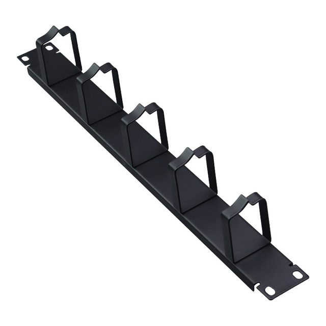 YF YLS-5H 1U 19 Inch Spcc Cold Rolled Steel 5 Metal Rings Cable Management Panel Horizontal Wire Manager Network Rack
