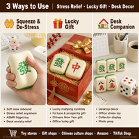 Jouets Squishy Southpeak, Jouets Anti-stress Squishy Factory, Jouets Squishy Mahjong Traditionnels, Jouets Squishy à Remontée Lente, Compagnon de Bureau, Cadeau
