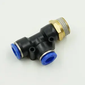 Pneumatic Angle Air Flow Control Valve Tube to Male Thread Fitting