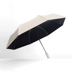 Parapluie pliable compact de voyage de haute qualité avec impression de logo, tissu pongé 190T avec revêtement UV noir, pour hommes et femmes - Product Image 1