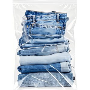 ZHEWTOEN Grands sacs de rangement en plastique de 5 gallons, 18 x 24, refermables, transparents, avec fermeture éclair, pour organiser les vêtements dans le placard ou en camping - Product Image 1