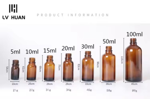 5ml 15ml 20ml 30ml 100ml Recarregáveis Cosméticos Redonda De Vidro Óleo Essencial Garrafa Âmbar Transparente <span class=keywords><strong>Brown</strong></span> Serum Dropper Garrafa 50ml - Product Image 3