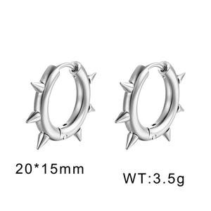 Trendy Geometric Stainless Steel Stainless Steel 18K Gold Plated Black Silver <b>Post</b> Twisted Circle - Product Image 4
