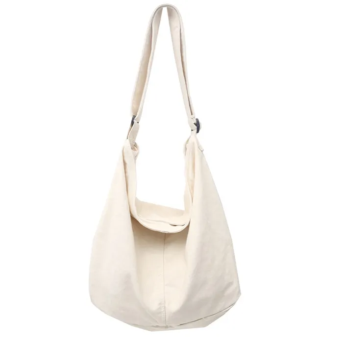 Solid Color Reusable Ins Literature Canvas Bag Fashion Large Tote Bags Wholesale Ladies Shoulder Hand Bag