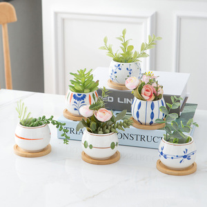 OEM Japanse stijl succulenten pot goedkope binnen plantenbak met dienblad - Product Image 1