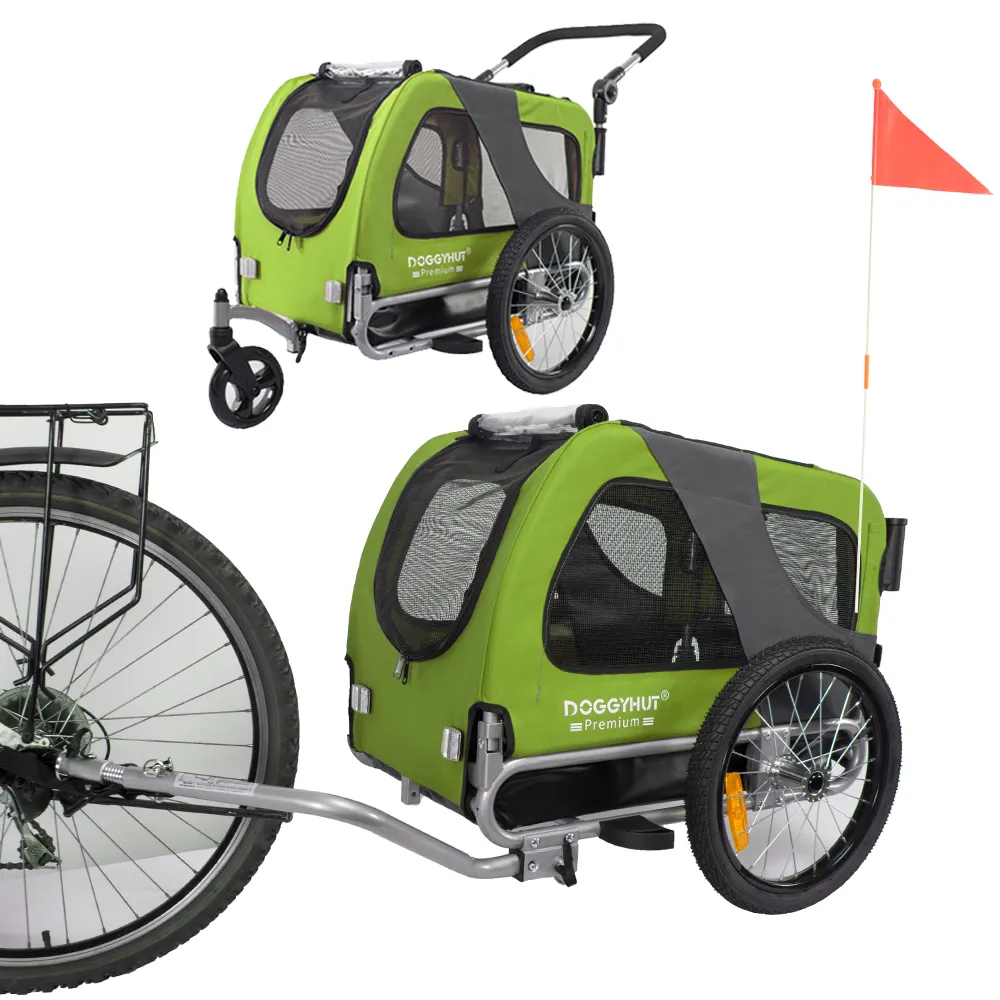 High Quality Foldable Dog Carry Transport Bicycle Trailer Jogger Stroller Pet Bike Steel Frame
