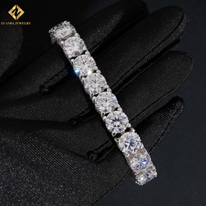 Pulsera de tenis de moissanita de 10 mm con incrustaciones de lujo, plata 925, joyería hip hop, pasa la prueba del diamante - Product Image 4
