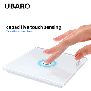 UBARO 86 Saklar Sentuh Standar EU/UK Kontrol Satu Kabel Indikator LED Saklar Lampu Dinding Sentuh On/Off 1/2/3Gang 220Vac - Product Image 3