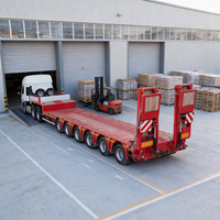 Remorque à plateau surbaissé pour camion tracteur poids lourd, configuration 6x4, conforme aux normes d'émission nationales V, disponible en stock
