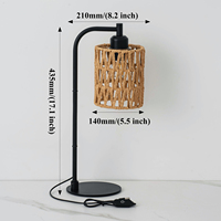 Lampes de bureau suspendues rotin noir décor USB interrupteur tactile créatif trois couleurs lecture protection des yeux industriel moderne lampe de Table LED
