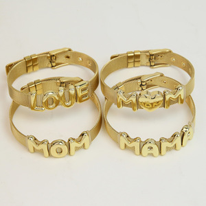 Braccialetti Regolabili con Chiusura a Scatto e Lettere Personalizzabili MAMA MOM LOVE, Regalo <span class=keywords><strong>per</strong></span> la <span class=keywords><strong>Festa</strong></span> <span class=keywords><strong>della</strong></span> <span class=keywords><strong>Mamma</strong></span> - Product Image 3