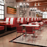 Ensemble de table et de chaises en cuir durable, commercial et américain de conception personnalisée Ensemble de banquette de restaurant de style campagnard pour hôtel