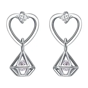 S925 sterling silver heart-shaped diamond stud earrings simple Korean version of small fresh earrings earrings accessories