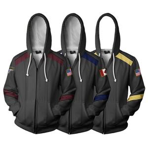 Ecowalson <span class=keywords><strong>Star</strong></span> Voyager Command Cosplay <span class=keywords><strong>Star</strong></span> Costume à capuche <span class=keywords><strong>Trek</strong></span> sweat à capuche impression 3D veste à glissière sweats manteau - Product Image 1