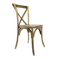 Chaise de salle à manger en rotin Vintage, chaise de salle à manger en bois empilable de mariage à dos croisé