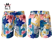 Fabricant professionnel de shorts de bain pour enfants, shorts de bain pour garçons à imprimé floral personnalisé, 1 pièce, cordon de serrage, anti-UV, séchage rapide