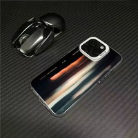 Coque de téléphone portable en TPU et PC avec impression d'ombre de couleur illusoire et argent électroplaqué pour iPhone Xs 11 12 13 14 15 16 17 18 Pro Max