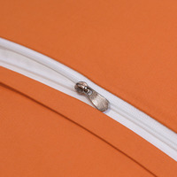 Parure de lit lavable en Machine, ensemble de literie 100% coton Orange avec housse de couette, broderie, 4 pièces