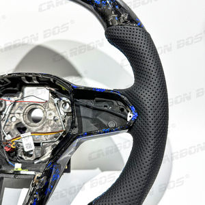 Volant en fibre de carbone forgé bleu LED pour <span class=keywords><strong>Volkswagen</strong></span> MK8 MK7 MK6 <span class=keywords><strong>Golf</strong></span> R GTI GTD <span class=keywords><strong>GTE</strong></span> Polo GTI <span class=keywords><strong>Golf</strong></span> <span class=keywords><strong>8</strong></span> <span class=keywords><strong>Golf</strong></span> 7 - Product Image 2