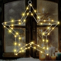 2026 Bestseller Innen-Wand- und Fensterdekoration Weihnachts-Fenstersilhouette Sternförmige Lichterkette