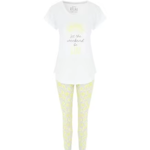 <strong>Womens</strong> Cotton Flannel Pajama Sets Big Size Printed Tshirt and <strong>Legging</strong> Comfortable Sleepwear - Product Image 1