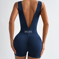 Combinaisons et justaucorps de sport pour femmes 2025, taille en V, yoga, gym, vêtements de fitness, entraînement, dos nu, froncé, une pièce, vêtements de maintien de la forme