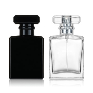 Botella de <span class=keywords><strong>Perfume</strong></span> rectangular personalizada para <span class=keywords><strong>mujer</strong></span>, espray vacío de lujo, color negro, 30ml, 50ml, 100ml - Product Image 2