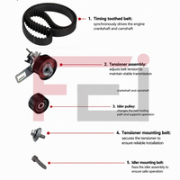 Nouveau kit de courroie de distribution de marque FEI, modèle JFB1040, compatible avec les modèles automobiles Citroën, Opel, Peugeot, kit de courroie et poulie tendeur K015705XS